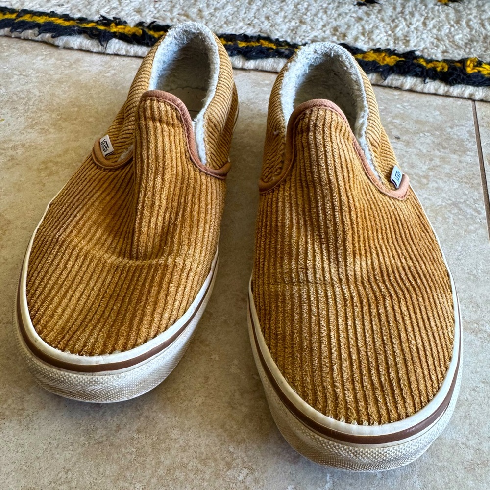 Vans Corduroy Slip-On Shoes in Tan